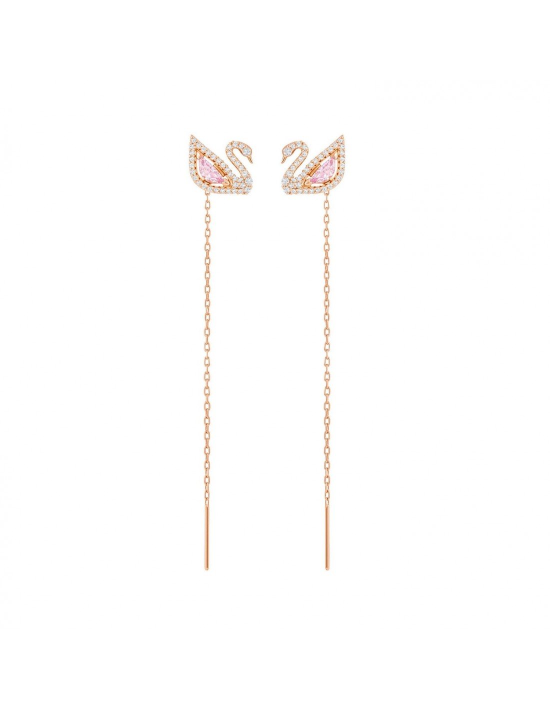 Brinco Swarovski Dazzling Swan Rose Gold 5469990 Banhado a Ouro