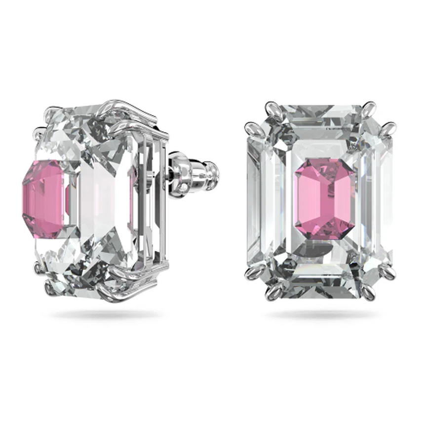 Brinco Swarovski Chroma Rosa Banho de Ródio 5600627 Banhado a Ouro